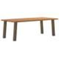 vidaXL Table à manger et bord naturel bois massif chêne rectangulaire