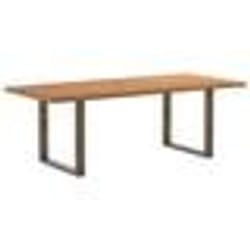 vidaXL Table à manger et bord naturel bois massif chêne rectangulaire