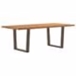 vidaXL Table à manger avec bord naturel 220x100x74cm bois massif chêne
