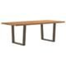 vidaXL Table à manger avec bord naturel 220x100x74cm bois massif chêne
