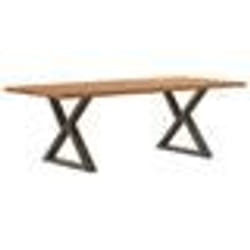vidaXL Table à manger avec bord vivant 220x100x74 cm bois massif chêne