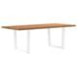 vidaXL Table à manger avec bord naturel 220x100x74cm bois massif chêne