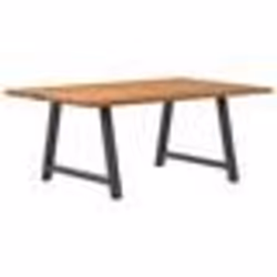 vidaXL Table à manger avec bord naturel 180x100x74cm bois massif chêne