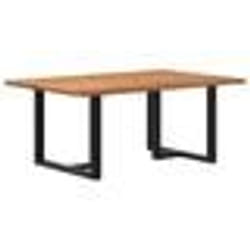 vidaXL Table à manger avec bord naturel 180x100x74cm bois massif chêne