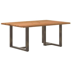 Vidaxl - Table à manger avec bord naturel 180x100x74cm bois massif chêne