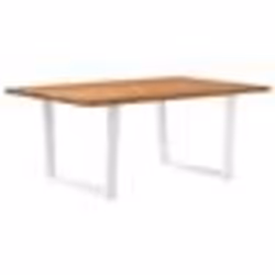 vidaXL Table à manger avec bord naturel 180x100x74cm bois massif chêne