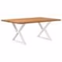 vidaXL Table à manger avec bord vivant 180x100x74 cm bois massif chêne
