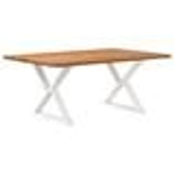 vidaXL Table à manger avec bord vivant 180x100x74 cm bois massif chêne