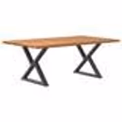 vidaXL Table à manger et bord naturel bois massif chêne