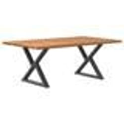 vidaXL Table à manger et bord naturel bois massif chêne
