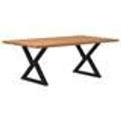 vidaXL Table à manger et bord naturel bois massif chêne