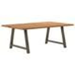 vidaXL Table à manger et bord naturel bois massif chêne rectangulaire