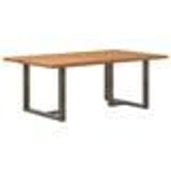 vidaXL Table à manger et bord naturel bois massif chêne rectangulaire