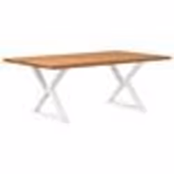 vidaXL Table à manger et bord naturel bois massif chêne