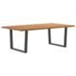 vidaXL Table à manger avec bord naturel 220x120x74cm bois massif chêne
