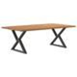 vidaXL Table à manger avec bord naturel 220x120x74cm bois massif chêne