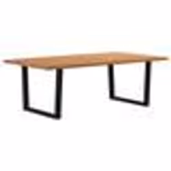 vidaXL Table à manger avec bord naturel 220x120x74cm bois massif chêne