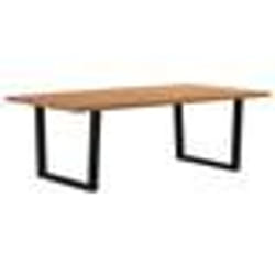 vidaXL Table à manger avec bord naturel 220x120x74cm bois massif chêne