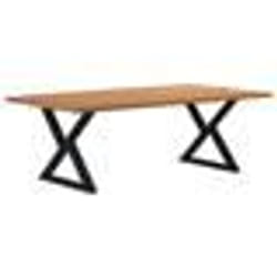 vidaXL Table à manger avec bord naturel 220x120x74cm bois massif chêne