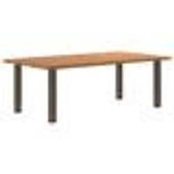 vidaXL Table à manger et bord naturel bois massif chêne rectangulaire