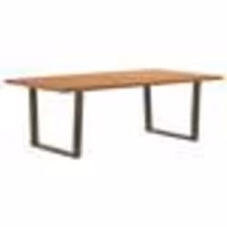 vidaXL Table à manger avec bord naturel 220x120x74cm bois massif chêne