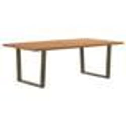 vidaXL Table à manger avec bord naturel 220x120x74cm bois massif chêne