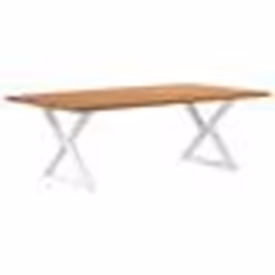 vidaXL Table à manger avec bord naturel 220x120x74cm bois massif chêne