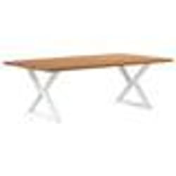 vidaXL Table à manger avec bord naturel 220x120x74cm bois massif chêne