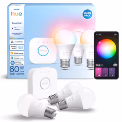 Philips Hue White and Color ambiance Kit de démarrage Essential : 3 ampoules connectées E27 (806 lm) - Vue supplémentaire 2
