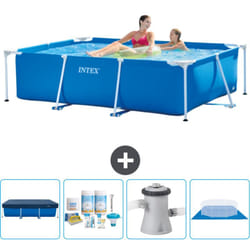 Piscine Cadre Rectangulaire Intex - 220 x 150 x 60 cm - Bleue - Incluse Accessoire CB1