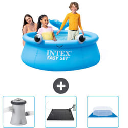 Intex - Piscine Gonflable Ronde Easy Set - 183 x 51 cm - Bleue - Baleine - Incluse Accessoire CB79