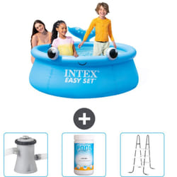 Piscine Gonflable Ronde Intex Easy Set - 183 x 51 cm - Bleue - Baleine - Incluse Accessoire CB84