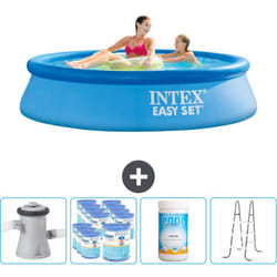 Intex - Piscine Gonflable Ronde Easy Set - 244 x 61 cm - Bleue - Comprend des Accessoires CB96