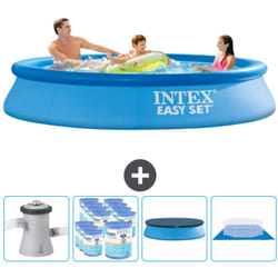 Intex - Piscine Gonflable Ronde Easy Set - 305 x 61 cm - Bleue - Comprend des Accessoires CB88