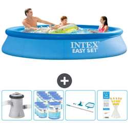 Piscine Gonflable Ronde Intex Easy Set - 305 x 61 cm - Bleue - Comprend des Accessoires CB94