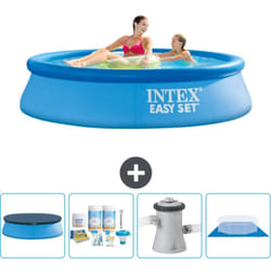 Intex - Piscine Gonflable Ronde Easy Set 244 x 61 cm - Bleue - Incluse Accessoire CB1