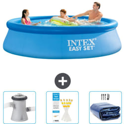 Intex - Piscine Gonflable Ronde Easy Set 305 x 76 cm - Bleue - Incluse Accessoire CB74