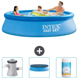Intex - Piscine Gonflable Ronde Easy Set 305 x 76 cm - Bleue - Incluse Accessoire CB75