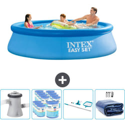 Piscine Gonflable Ronde Intex Easy Set - 305 x 76 cm - Bleue - Comprend des Accessoires CB93