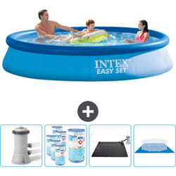 Intex - Piscine Gonflable Ronde Easy Set - 366 x 76 cm - Bleue - Comprend des Accessoires CB91