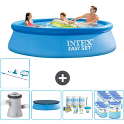 Piscine Gonflable Ronde Intex Easy Set - 305 x 76 cm - Bleue - Comprend des Accessoires CB21