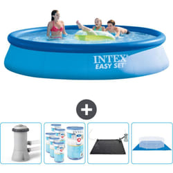 Piscine Gonflable Ronde Intex Easy Set - 396 x 84 cm - Bleue - Comprend des Accessoires CB91