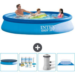 Piscine Gonflable Ronde Easy Set Intex 366 x 76 cm - Bleue - Incluse Accessoire CB1