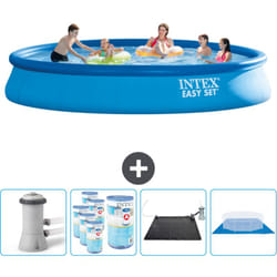 Piscine Gonflable Ronde Intex Easy Set - 457 x 84 cm - Bleue - Comprend des Accessoires CB91
