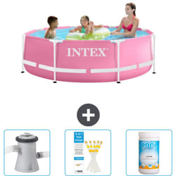 Piscine Intex Cadre Rond - 244 x 76 cm - Rose - Incluse Accessoire CB73
