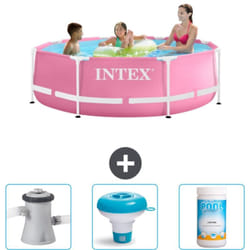 Piscine Intex Cadre Rond - 244 x 76 cm - Rose - Incluse Accessoire CB77