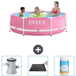 Intex - Piscine Cadre Rond - 244 x 76 cm - Rose - Incluse Accessoire CB80