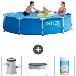 Intex - Piscine Cadre Rond - 305 x 76 cm - Bleue - Incluse Accessoire CB75