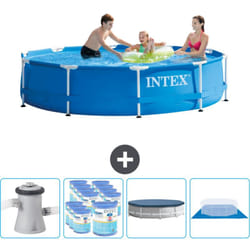 Intex - Piscine à cadre rond 305 x 76 cm - Bleue - Comprend des Accessoires CB88