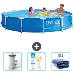 Intex - Piscine Cadre Rond - 366 x 76 cm - Bleue - Incluse Accessoire CB74